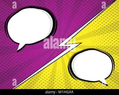 illustration of comic book, pop art with blank speech bubble vector background Stock Vector