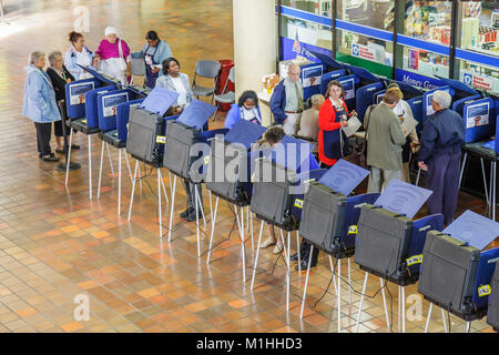 Miami Florida,Stephen P. Clark Government Center,centre,presidential primary,early voting,machine,democracy,election,decision,FL080117003 Stock Photo
