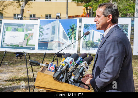 Miami Florida,College of Policing,groundbreaking ceremony,law enforcement,education,criminology,architectural rendering,Hispanic man men male,Mayor Ma Stock Photo