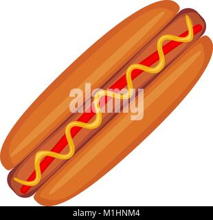 Colorful hotdog fast food icon poster. Stock Vector