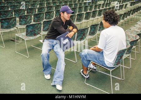 Miami Florida,Miami Dade College,school,campus,Open house,houses,higher education,student students teacher,teachers,advisor,adviser,choosing,selecting Stock Photo