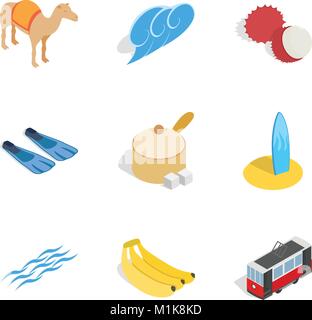 Istambul icons set, isometric style Stock Vector