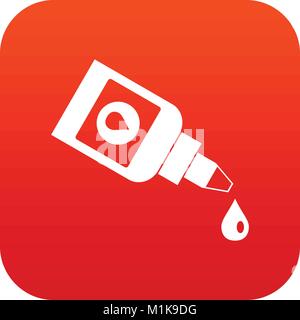 Bottle for eye drops icon digital red Stock Vector