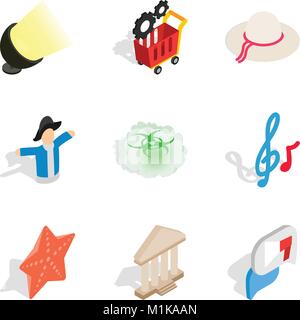 Brighten up icons set, isometric style Stock Vector