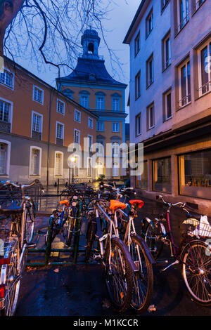 Bikes on the street in Bonn. Bonn, North Rhine-Westphalia, Germany. Stock Photo