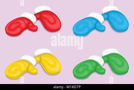 “Mittens Cartoon” The document has different layers and all of them can be use without the background. Stock Vector