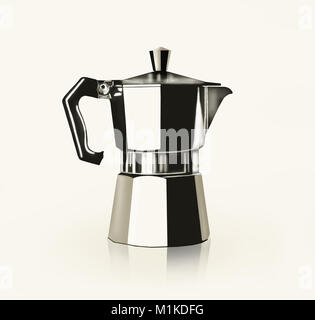 Artistic image representing a drawing of an Italian Coffee Pot Stock Photo