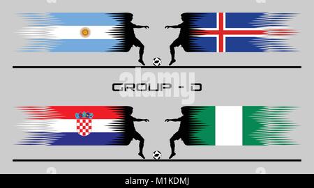 Soccer Matches of Group Stage – D. The text types did converted to outlines and don’t need any font. Stock Vector