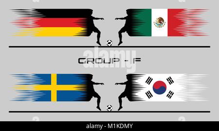 Soccer Matches of Group Stage – F. The text types did converted to outlines and don’t need any font. Stock Vector