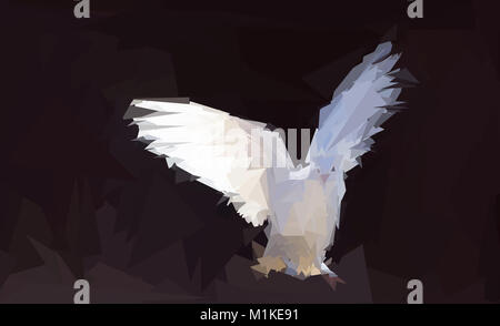 low poly white dove bird portrait Stock Photo