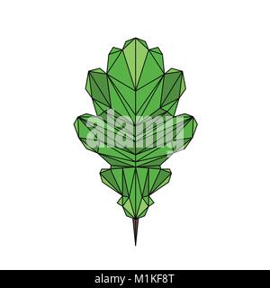 Oak Leaf vector illustration icon in polygon style Stock Vector
