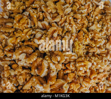 Selection of natural walnuts without their shells. Stock Photo