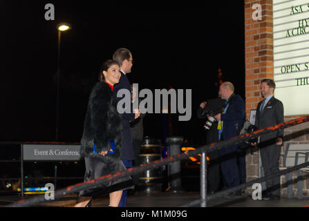 Stockholm, Sweden, 31th January, 2018. The Duke and Duchess of Cambridge's Tour of Sweden 30th-31th January,2018. Visiting Fotografiska Galleries, Stockholm. Crown Princess Victoria and Prince Daniel attends./Alamy Live News Stock Photo