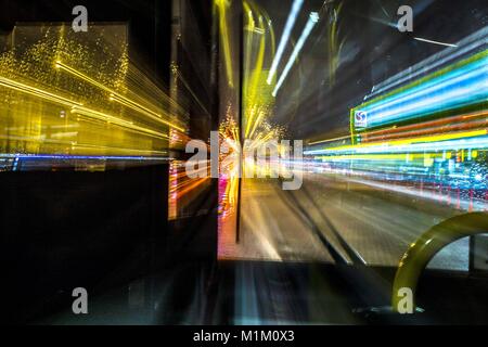 Poznan, Wielkopolska, Poland. 31st Jan, 2018. January 31, 2018 - Poznan, Poland - The landscapes painted by the road lights on the rainy day. In the picture: a view from the bus. Credit: Dawid Tatarkiewicz/ZUMA Wire/Alamy Live News Stock Photo