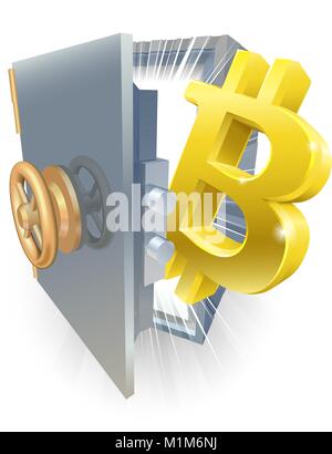 Bitcoin Safe Concept Stock Vector