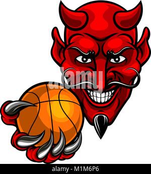 Devil Basketball Sports Mascot Stock Vector