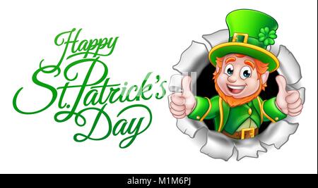 Cartoon Leprechaun Happy St Patricks Day Stock Vector