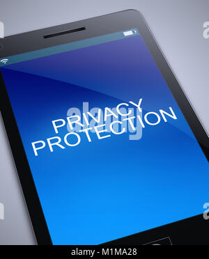 3d Illustration depicting a phone with a privacy protection concept. Stock Photo