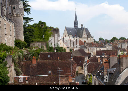 Montresor the charming small country town in the valley of Loire Stock Photo