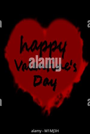 Scary Looking Heart With Valentine's Day Text Stock Vector