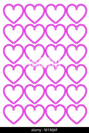 Pink Heart Pattern On White Background Stock Vector