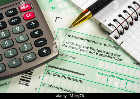 Einkommensteuererklärung für Finanzamt Stock Photo