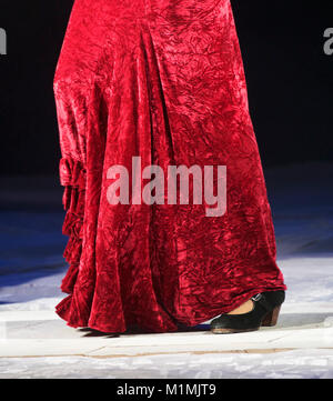 legs of a woman dancing flamenco