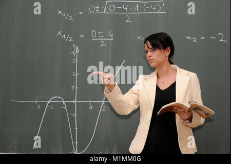 School Teacher gives lessons MR, Schule - Lehrerin gibt Unterricht MR