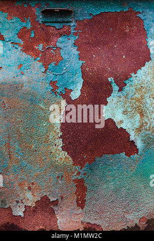 Rusty Colored Metal with cracked paint Stock Photo