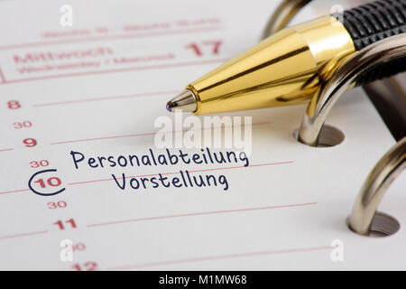 Termineintrag im Kalender Stock Photo