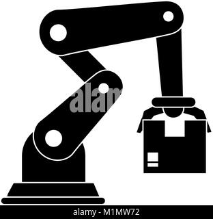 robot arm box Stock Vector