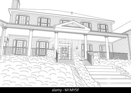 Big House Who Has Stairs Front Door Chimney Also House Stock Vector by  ©Morphart 214602922