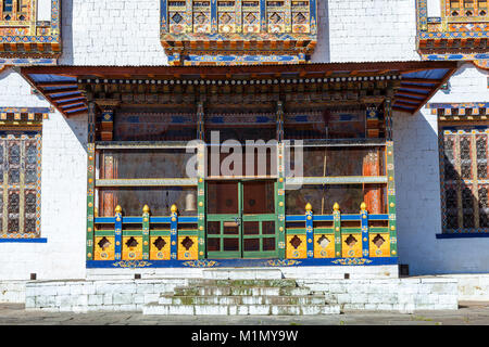 Bumthang, Bhutan.  Kurje Lhakhang Buddhist Temple and Monastery. Stock Photo