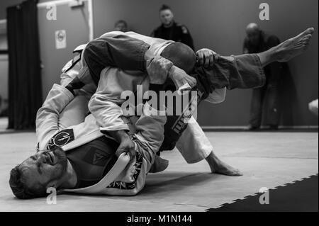 Brazilian Jiu-jitsu practise Stock Photo