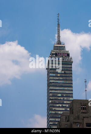 Mexico City, Mexico - August 5, 2017: View of Torre Latinoamericana ( Latin-American Tower) in Mexico City. Stock Photo