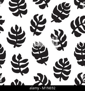 Hand-drawn seamless pattern with floral design. Stock Vector