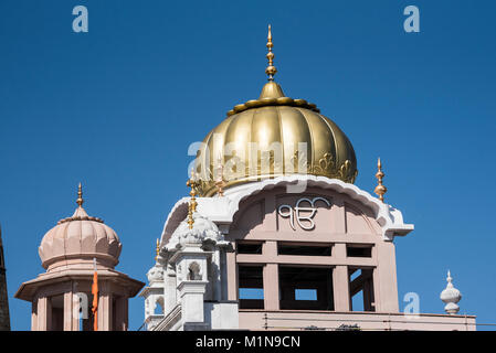 Skyline of the Gurdwara Singh Sabha Glasgow. Stock Photo