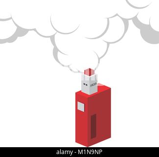 isometric block electric cigarette personal vaporizer vector art Stock Vector