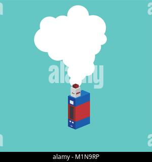 isometric block electric cigarette personal vaporizer vector art Stock Vector