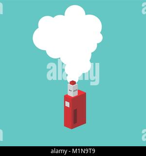 isometric block electric cigarette personal vaporizer vector art Stock Vector