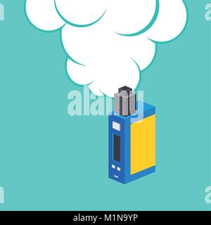 isometric block electric cigarette personal vaporizer vector art Stock Vector