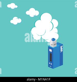 isometric block electric cigarette personal vaporizer vector art Stock Vector
