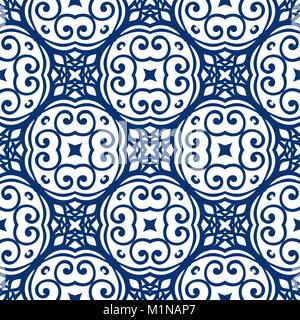 Blue Arabesque Pattern Stock Vector