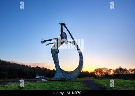 Andy Scott's Heavy Horse Sculpture overlooking the M8 Motorway at Stock ...