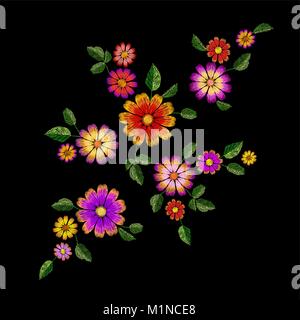 Abstract Flower. Printable flower Embroidery pattern design Stock Vector  Image & Art - Alamy