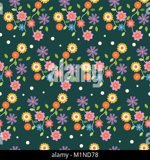 A vector illustration of Floral Flowers Wallpaper Seamless Pattern Background Stock Vector