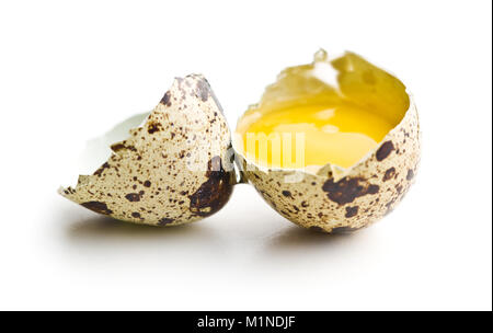 Fresh guail eggs isolated on white background. Stock Photo