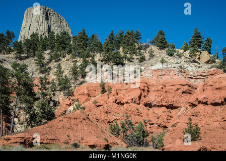 Devils Tower National Monument in eastern Wyoming Stock Photo