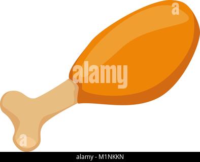 Colorful fried chicken leg fast food icon poster. Stock Vector