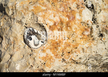 close up natural coloured patterns in the sandstone rock Stock Photo
